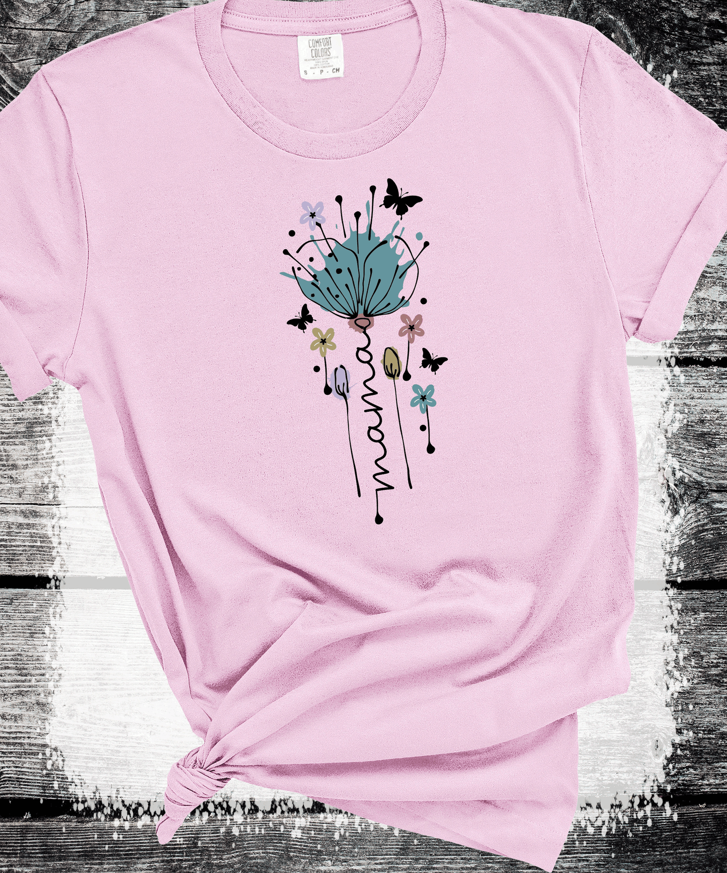 "MAMA in Bloom" Floral Graphic Tees for Beautiful Moms Gift