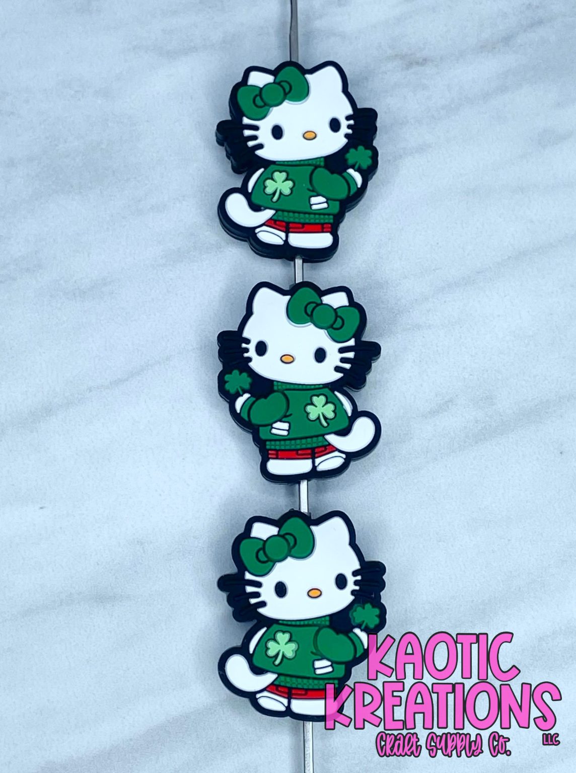 LUCKY GREEN KITTY SILICONE FOCAL D76 (1ct)