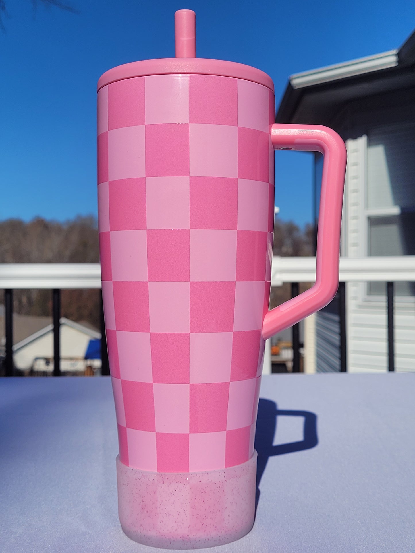Transparent Pink Glitter tumbler boot