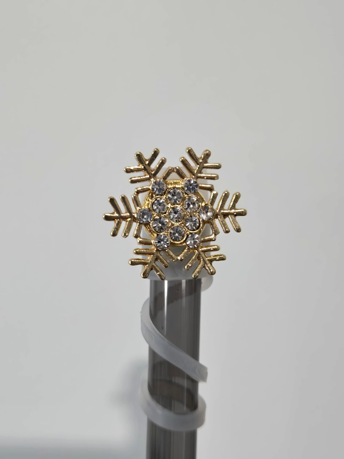 Gold Snowflakes 10MM Silicone Strawtopper