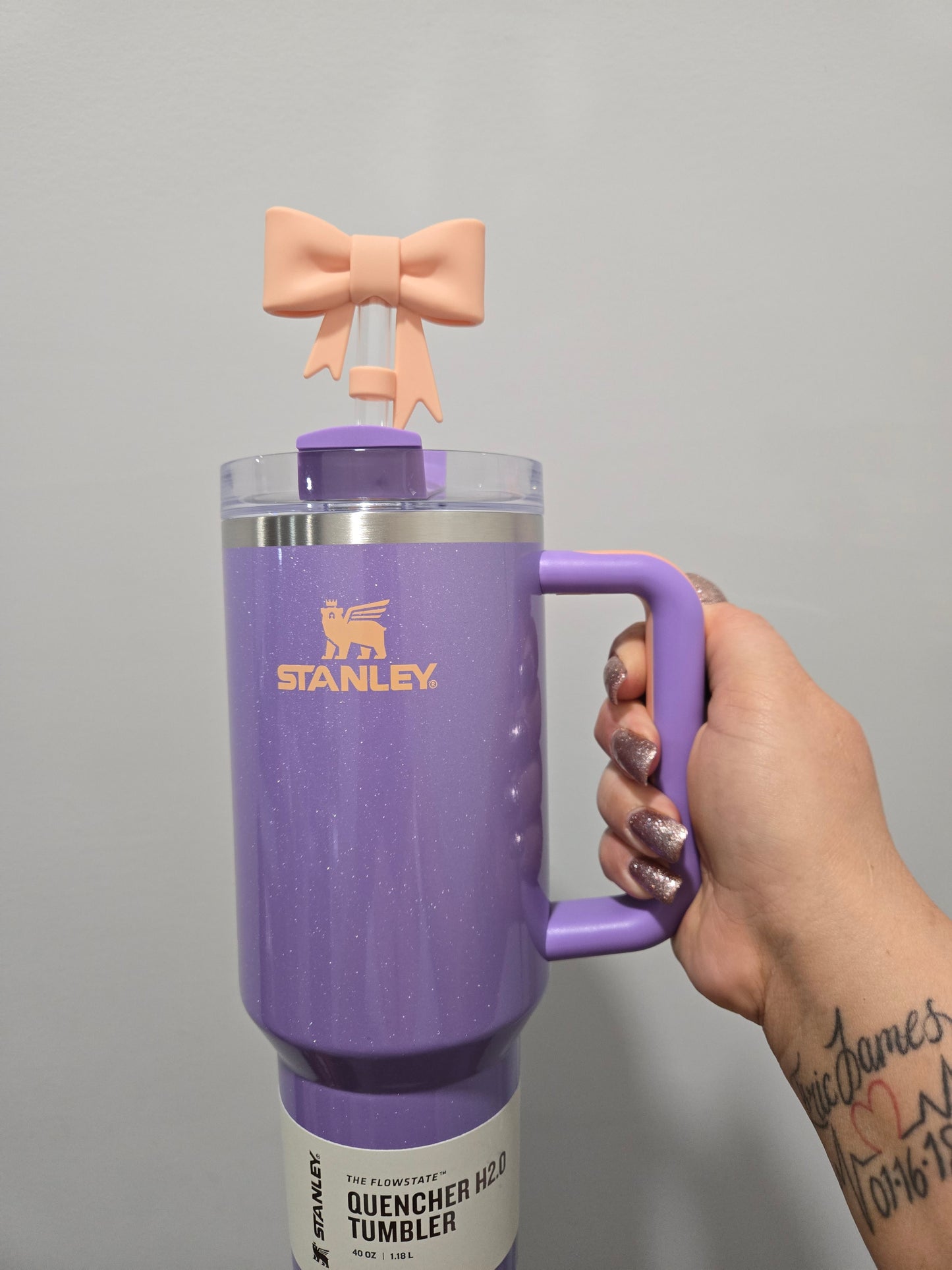 Periwinkle Logo Bow Strawtopper