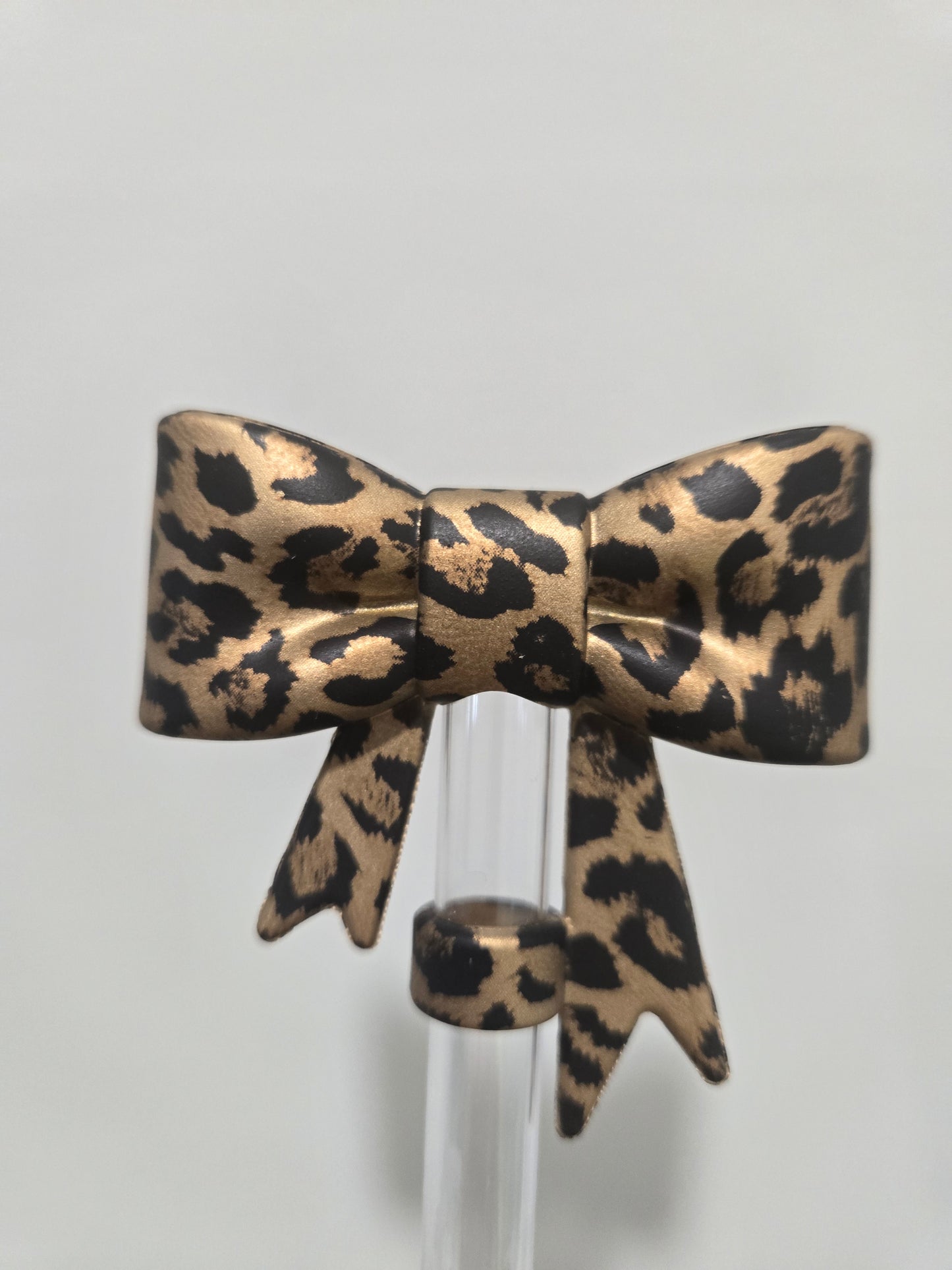 Bronze Leopard 10MM Bow Strawtopper
