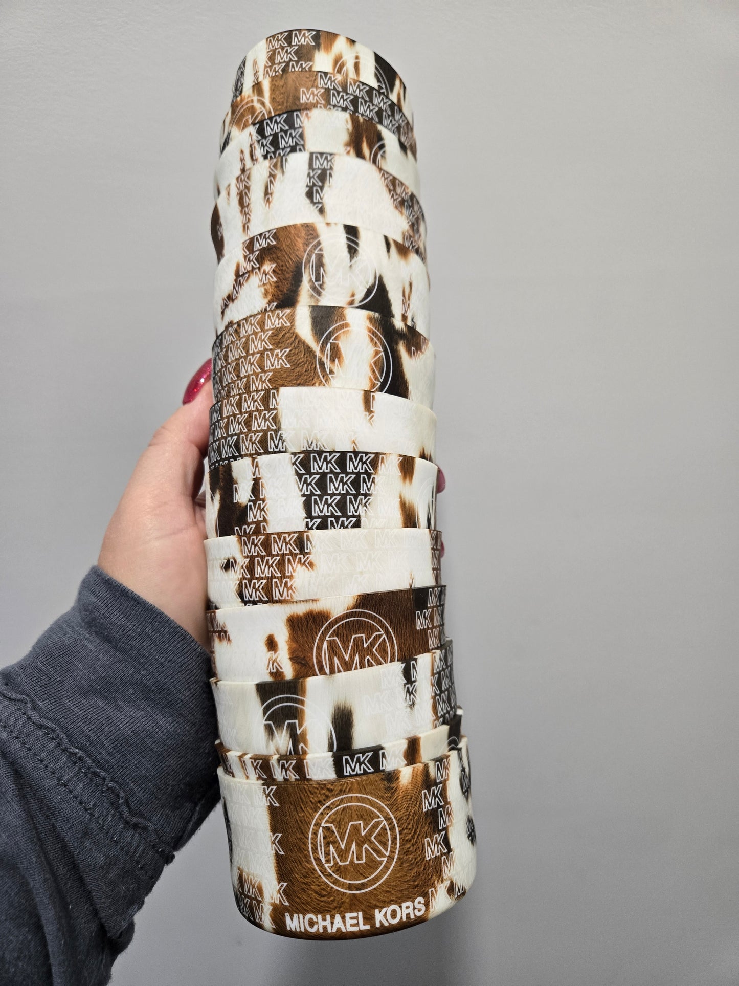 M&K Engraved Cowhide Silicone Boot Bumper Sleeve for tumblers