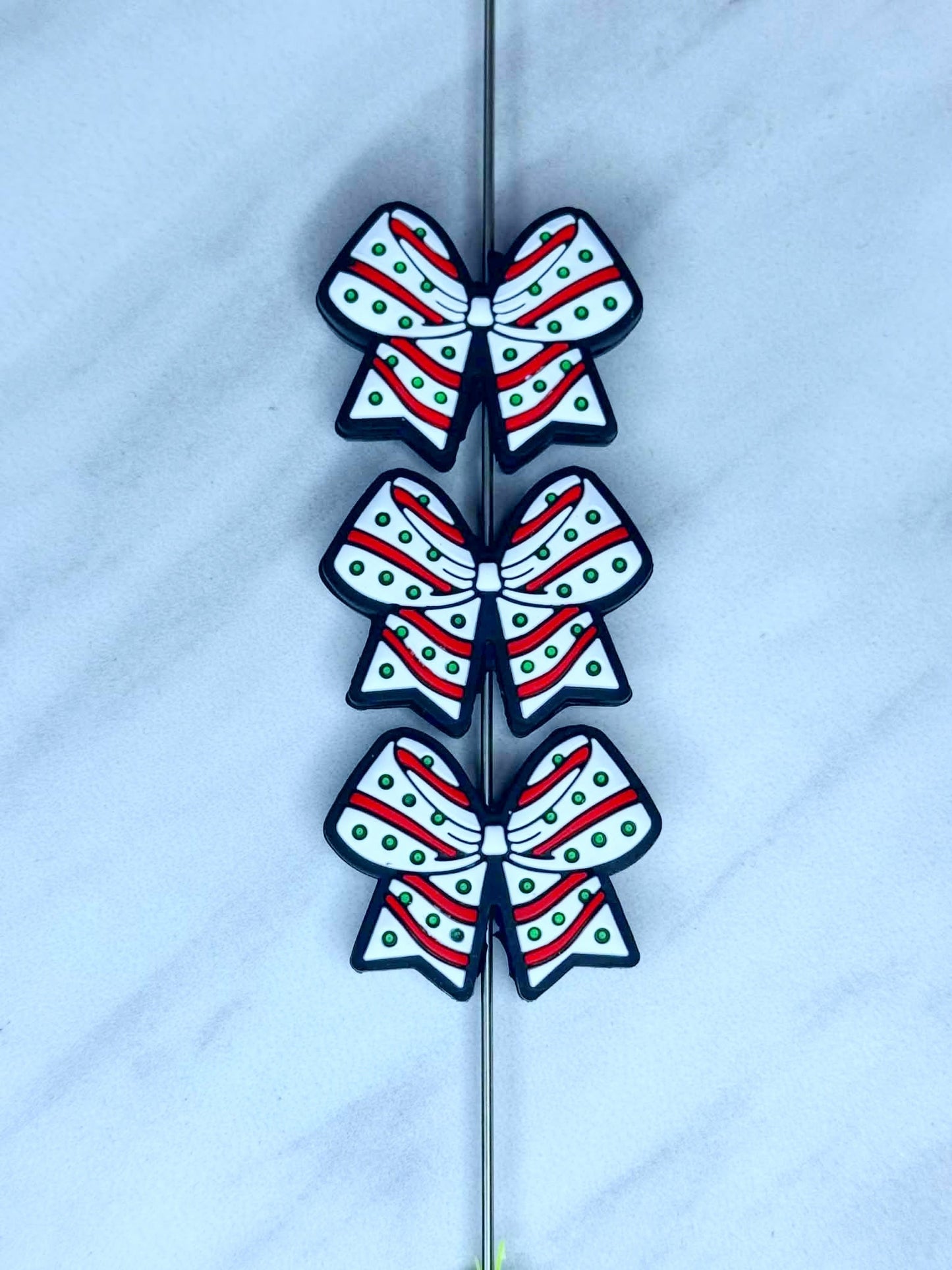 CHRISTMAS BOW SILICONE FOCAL D541 (1ct)