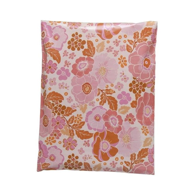 Fall Flowers Poly Mailers Size 10x13 Autumn Floral Shipping Bags