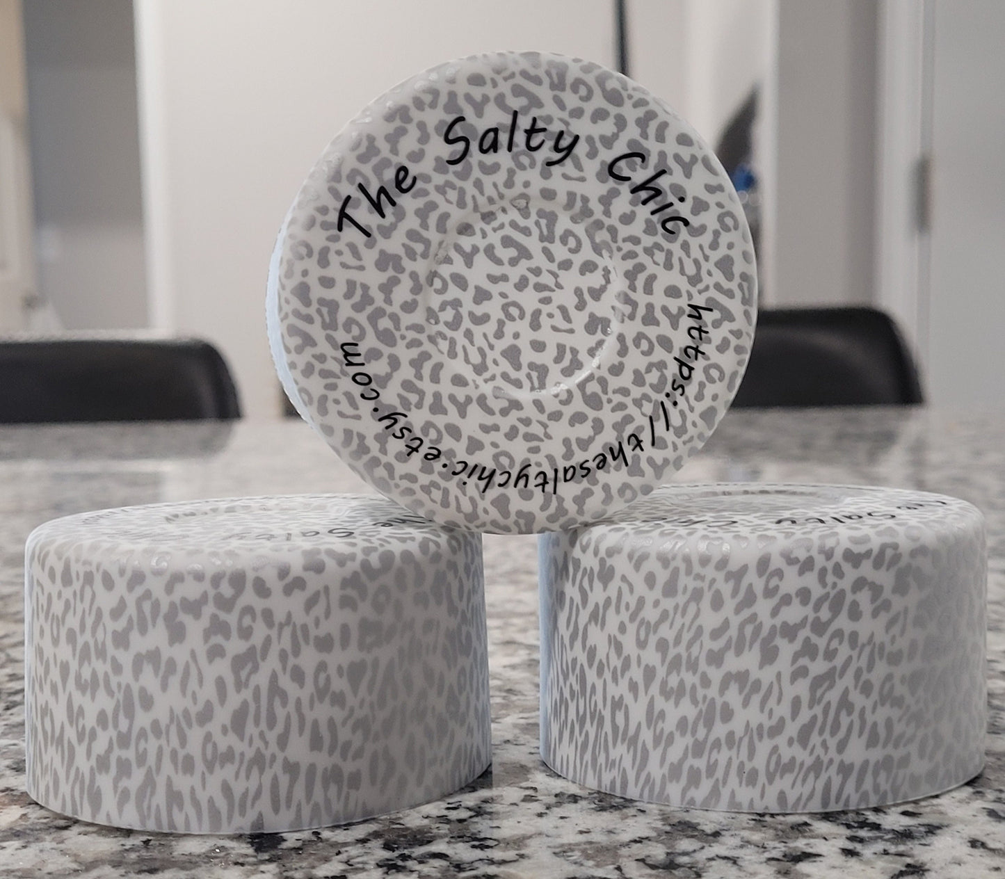 Silver Metallic Leopard Silicone Boot Bumper Sleeve for Tumbler
