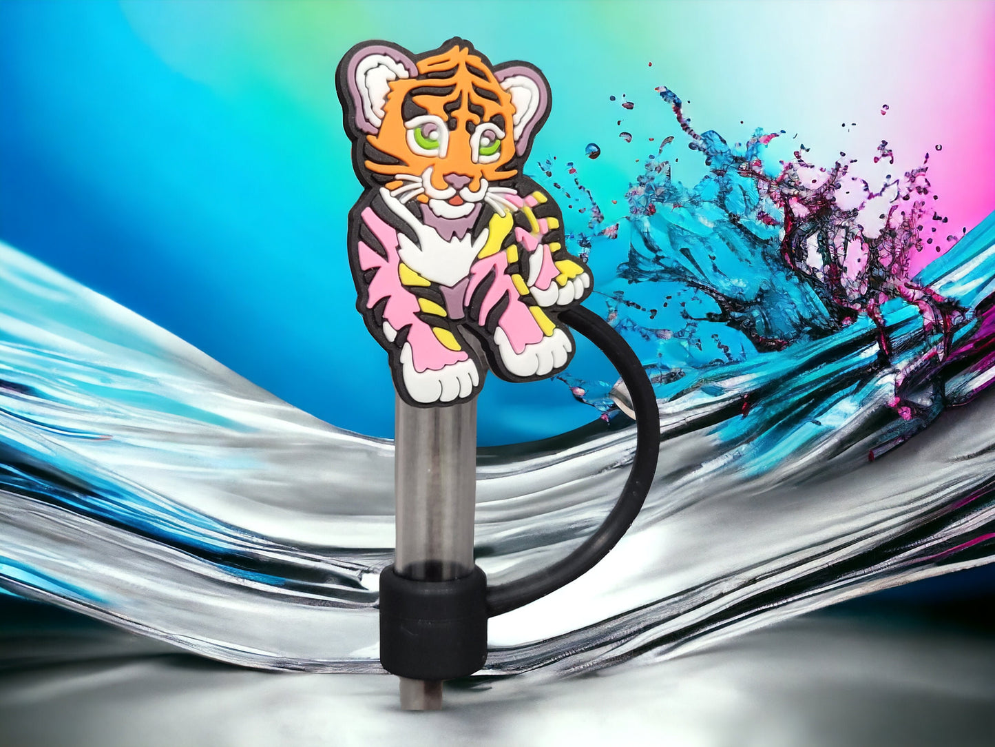 Eye of the Tiger Silicone Strawtopper