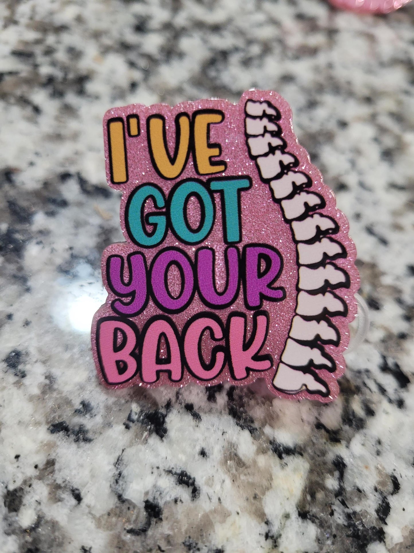 10MM I'VE GOT UR BACK ACRYLIC STRAWTOPPER