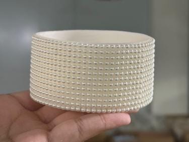 Cream Pearls Silicone Boot Bumper Sleeve for Tumblers