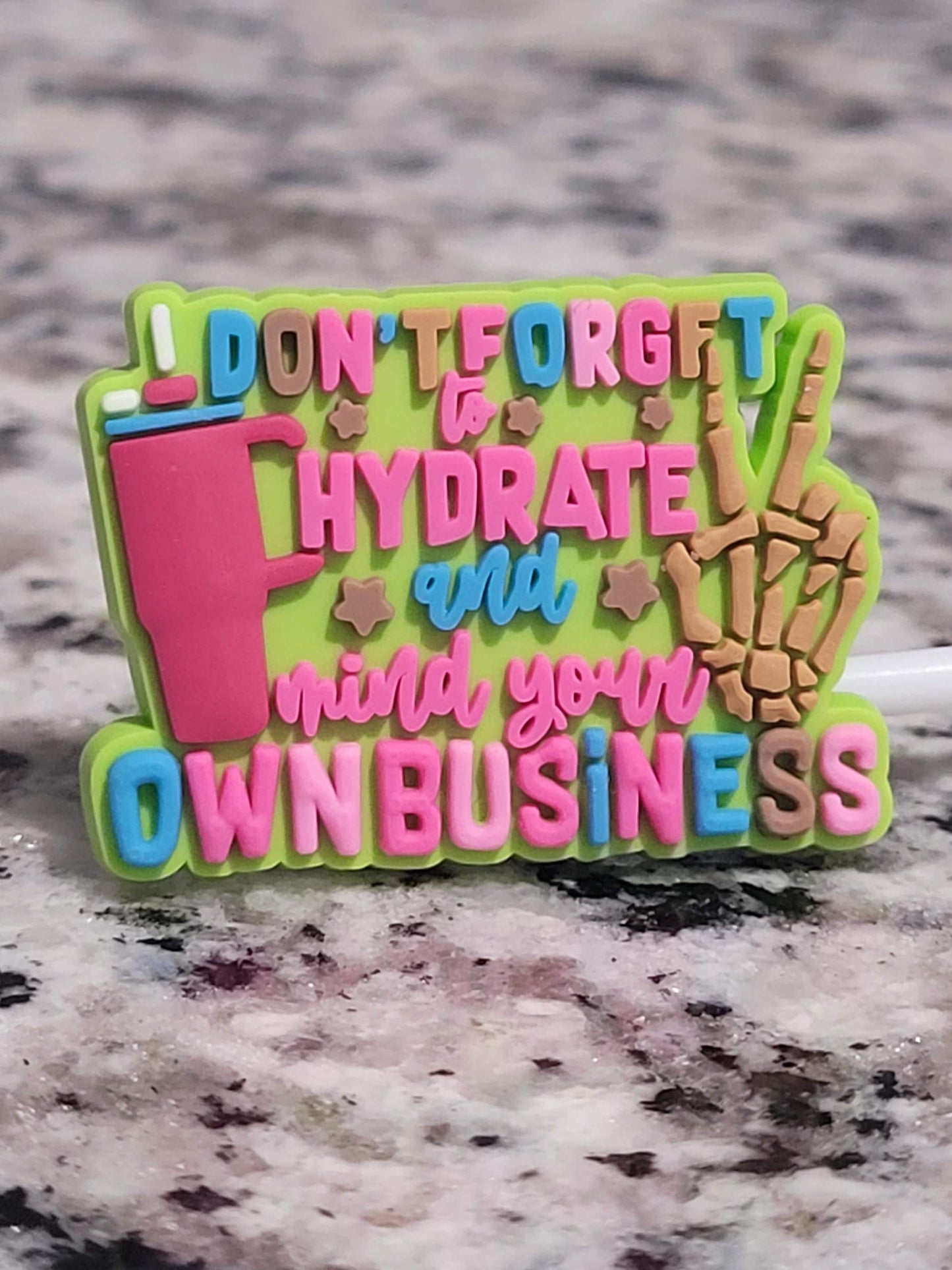 10MM DontForget2Hydrate Silicone Strawtopper