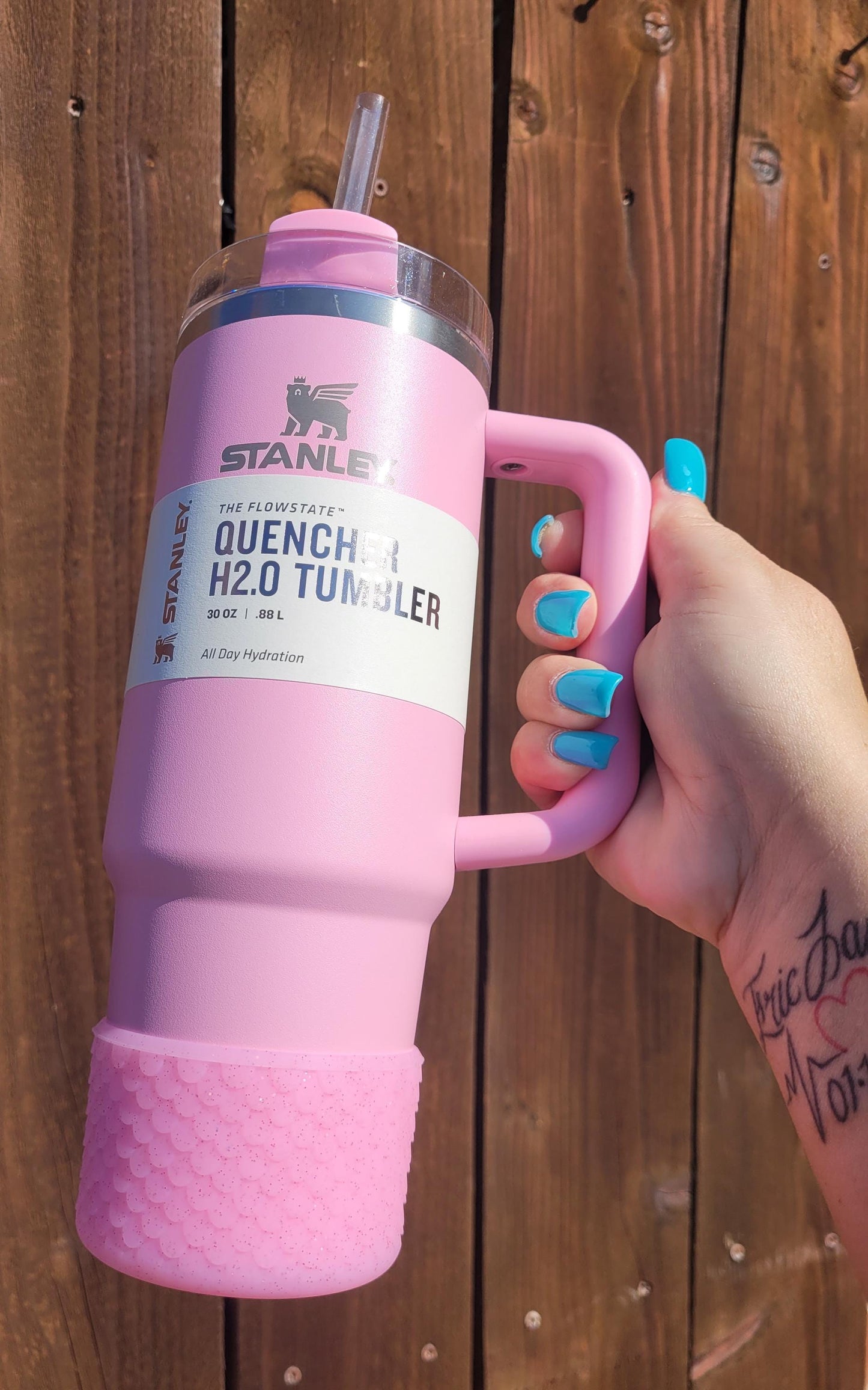GlitteredPink Mermaid Silicone Boot Bumper Sleeve for Tumblers