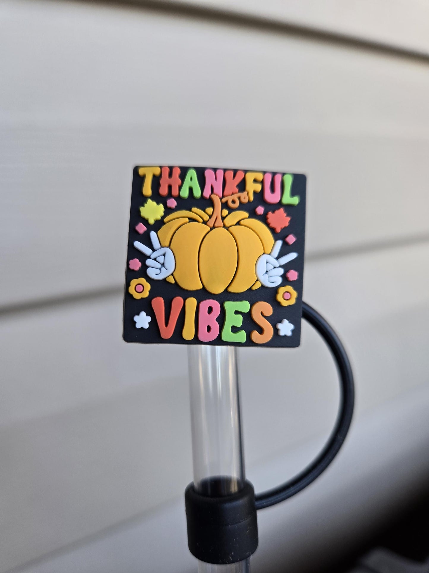 10MM Thankful Vibes Silicone Strawtopper