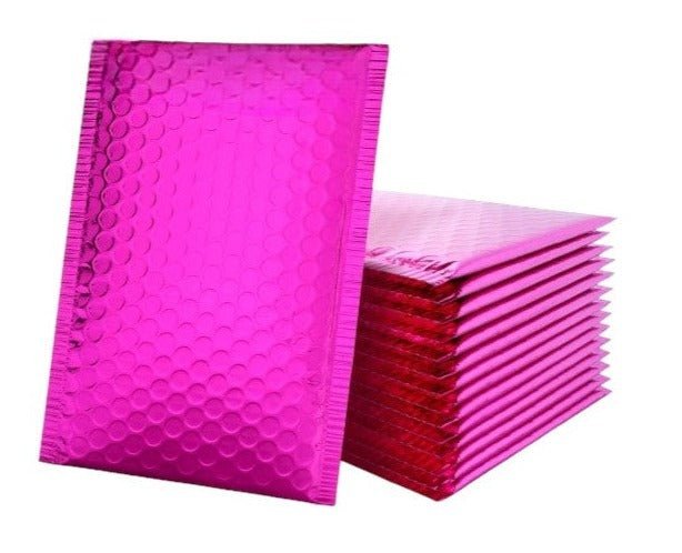 Pink Metallic Bubble Mailers Size 6.5x10 Glossy Padded Envelopes
