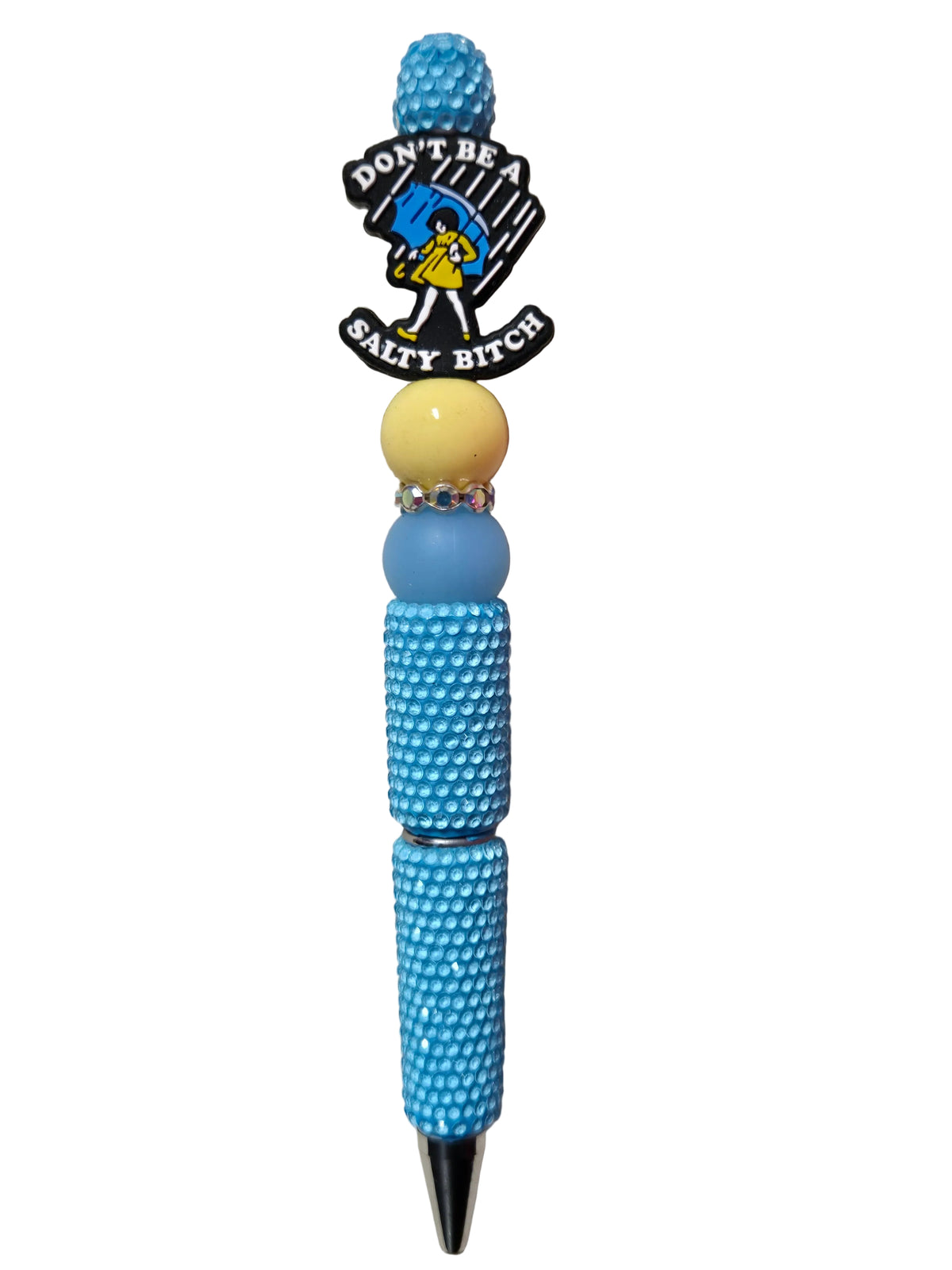 Don't Be a Salty Bitch Blue Bling Beaded Pen