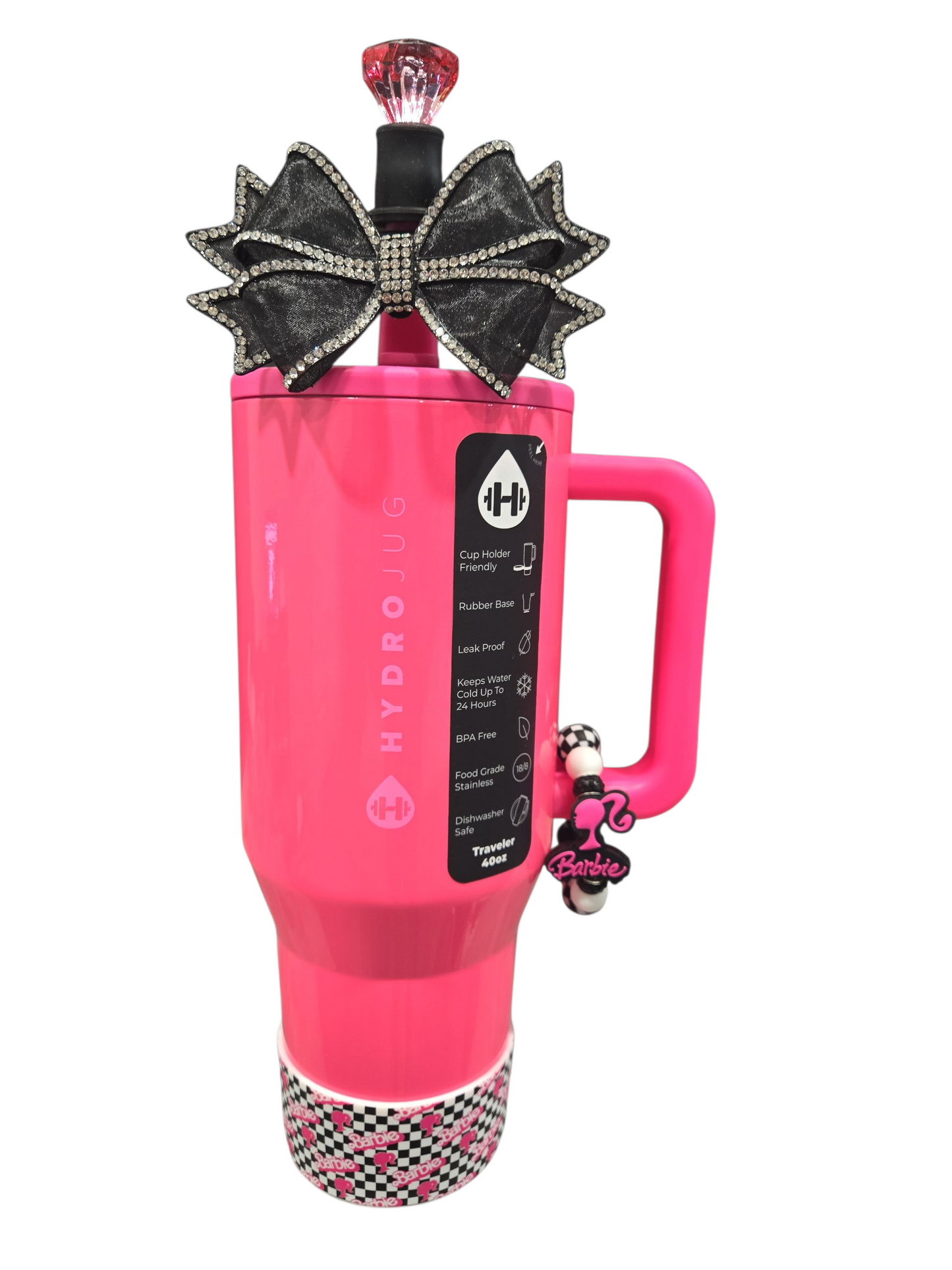 CheckeredBarbie Tumbler Handle Charm