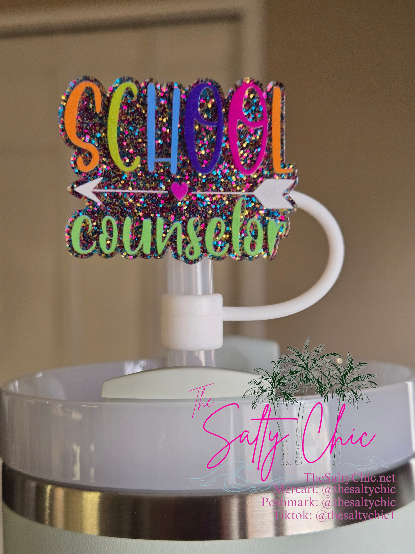 10MM ACRYLIC SCHOOL COUNSELOR STRAW TOPPER
