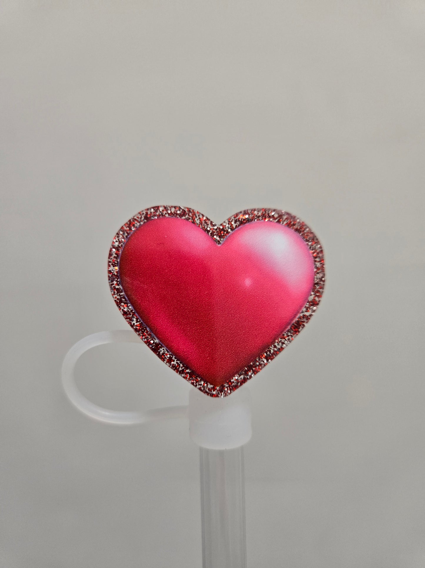10MM ACRYLIC RED VALENTINE STRAWTOPPER