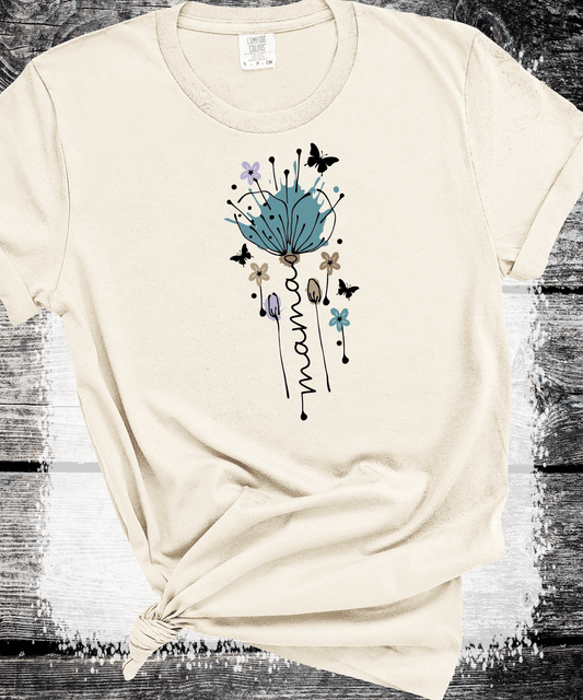 "MAMA in Bloom" Floral Graphic Tees for Beautiful Moms Gift