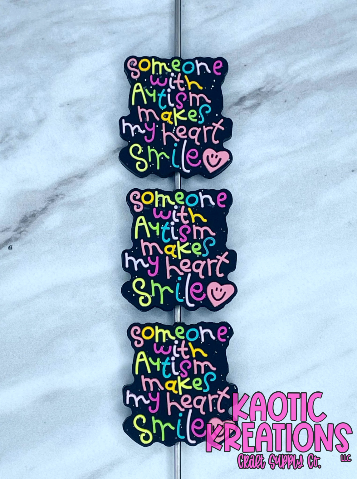 SOMEONE WITH AUTISM MAKES MY HEART SMILE SILICONE FOCAL D60 (1ct)