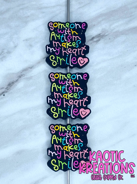 SOMEONE WITH AUTISM MAKES MY HEART SMILE SILICONE FOCAL D60 (1ct)