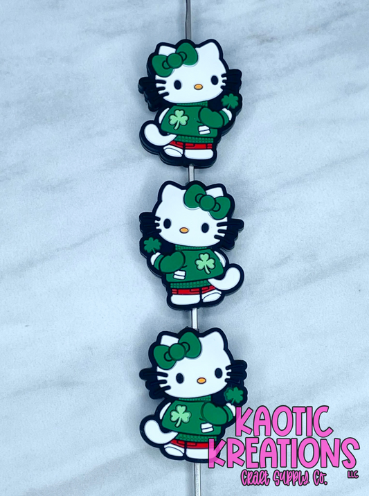 LUCKY GREEN KITTY SILICONE FOCAL D76 (1ct)