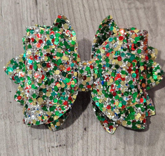 Christmas Glitter Tumbler Bow