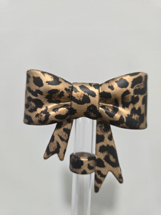 Bronze Leopard 10MM Bow Strawtopper