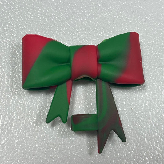 Christmas 10MM Silicone Bow Strawtopper