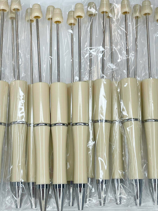 BEADABLE PLASTIC PEN SOLID CREAM B8 (1ct)