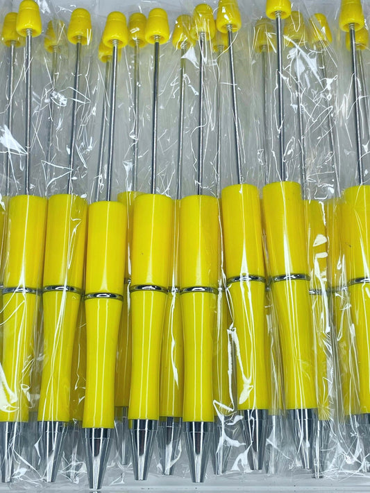 BEADABLE PLASTIC PEN SOLID BRIGHT YELLOW B16 (1ct)