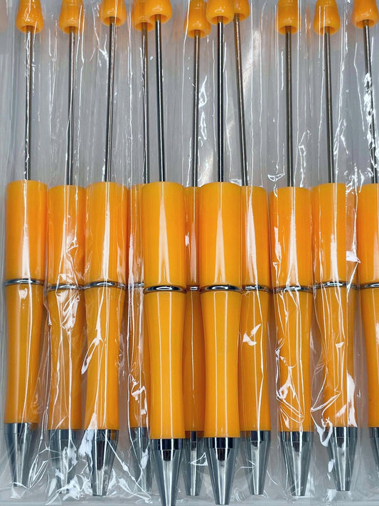 BEADABLE PLASTIC PEN SOLID ORANGE B21 (1ct)