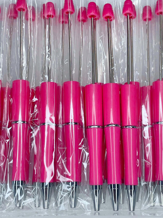 BEADABLE PLASTIC PEN SOLID FIERY ROSE PINK B22 (1ct)