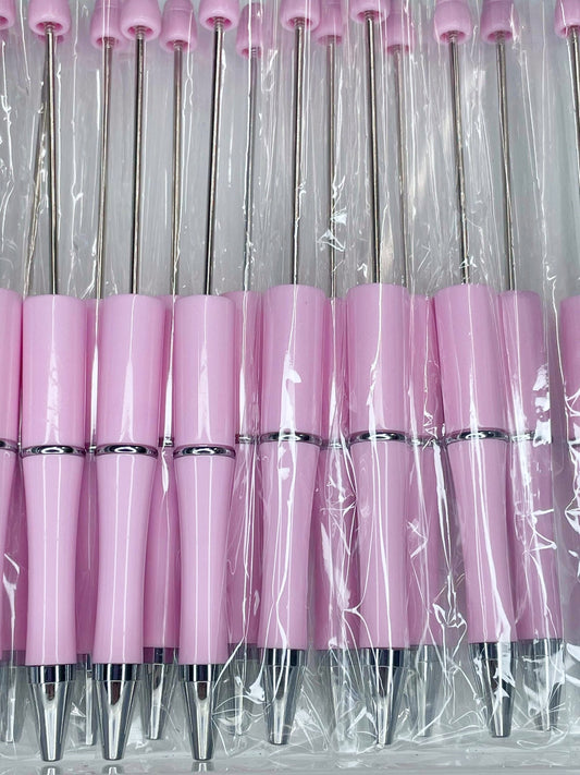BEADABLE PLASTIC PEN SOLID BABY PINK B3 (1ct)