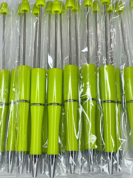 BEADABLE PLASTIC PEN SOLID ELECTRIC GREEN B26 (1ct)