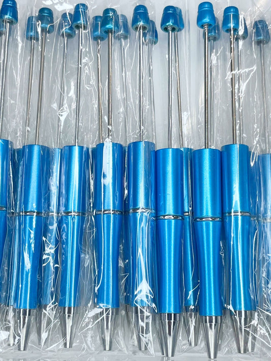 BEADABLE PLASTIC PEN PEARLESCENT AQUA B26 (1ct)