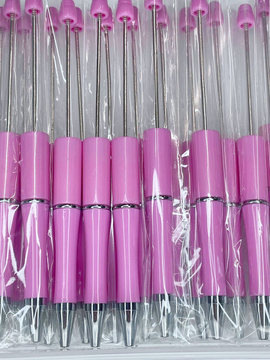 BEADABLE PLASTIC PEN SOLID BRIGHT PINK B4 (1ct)