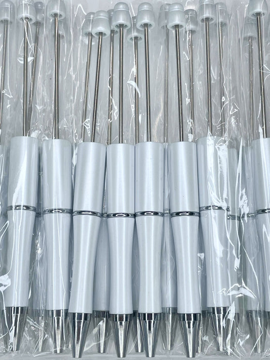 BEADABLE PLASTIC PEN PEARLESCENT WHITE B11 (1ct)