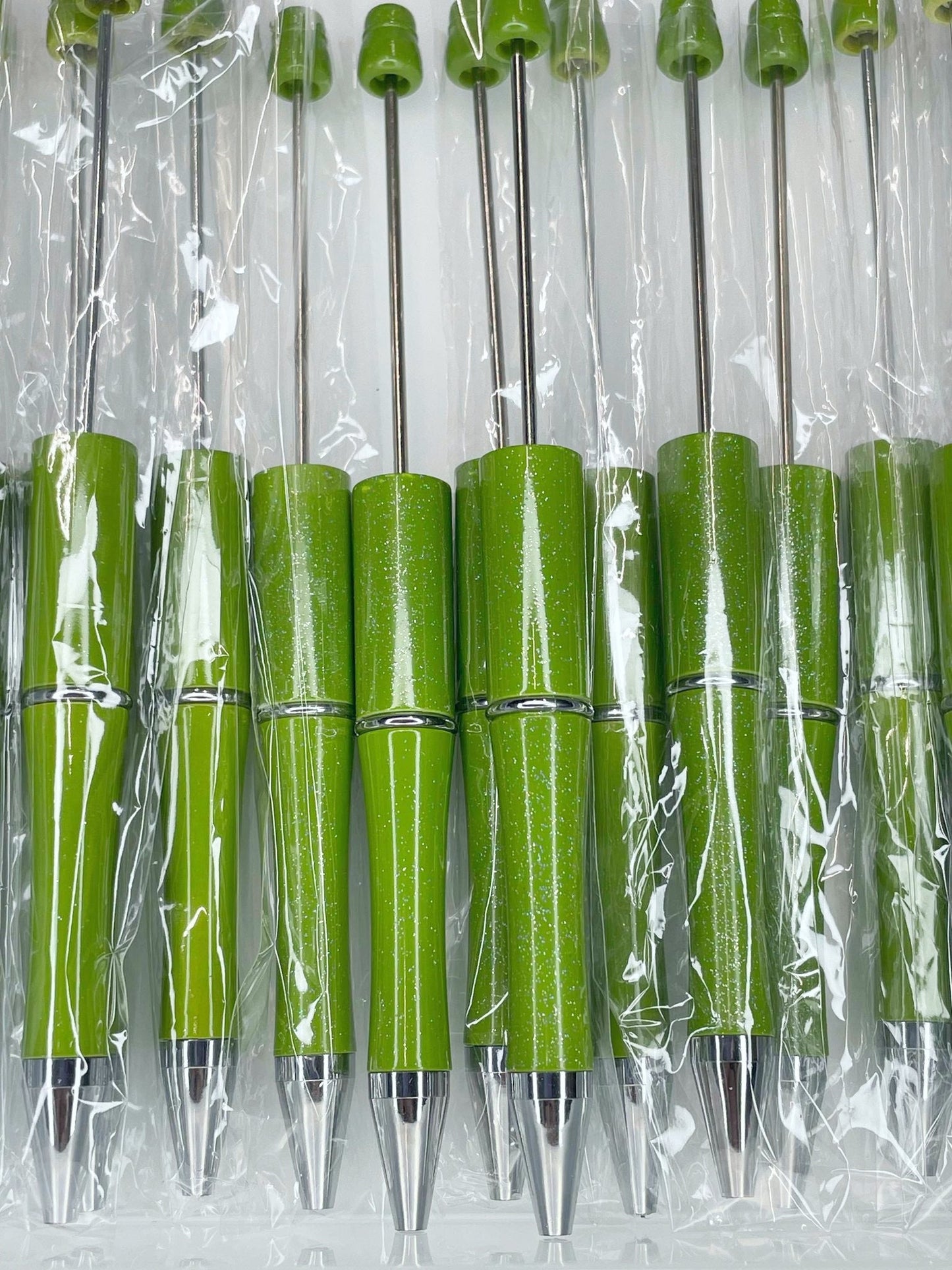 BEADABLE PLASTIC PEN GLITTER GREEN B24 (1ct)