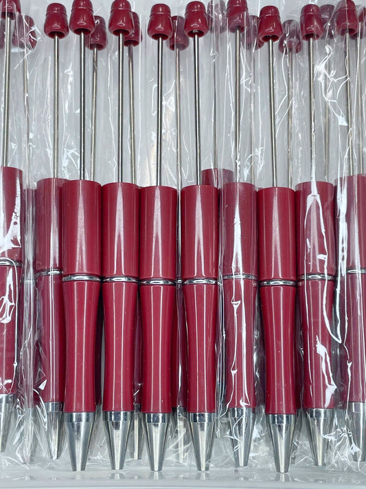 BEADABLE PLASTIC PEN SOLID BRICK RED B9 (1ct)