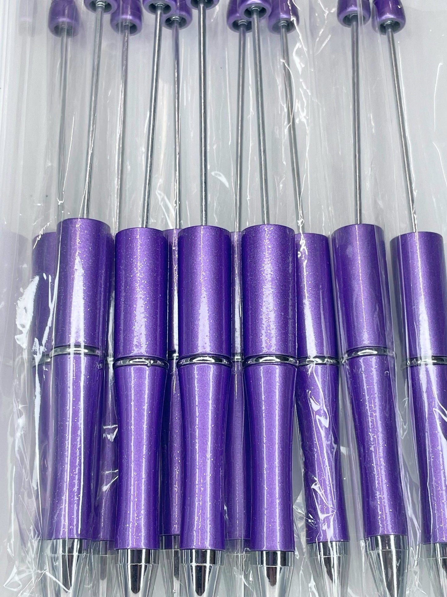 BEADABLE PLASTIC PEN GLITTER PURPLE B19 (1ct)