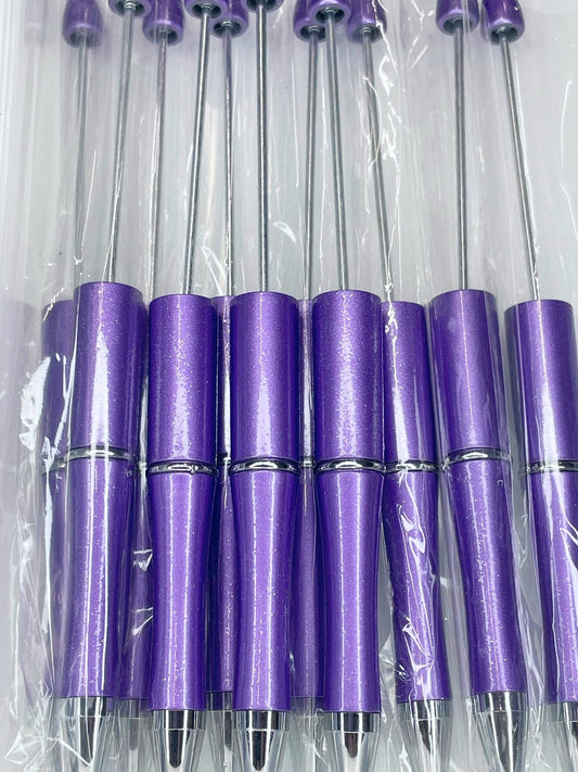 BEADABLE PLASTIC PEN GLITTER PURPLE B19 (1ct)