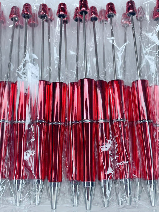 BEADABLE PLASTIC PEN CHROME RED B40 (1ct)