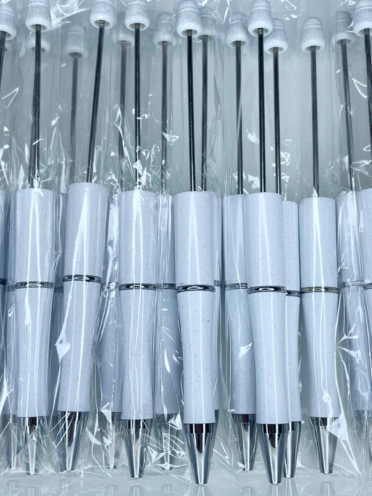BEADABLE PLASTIC PEN GLITTER WHITE B19 (1ct)