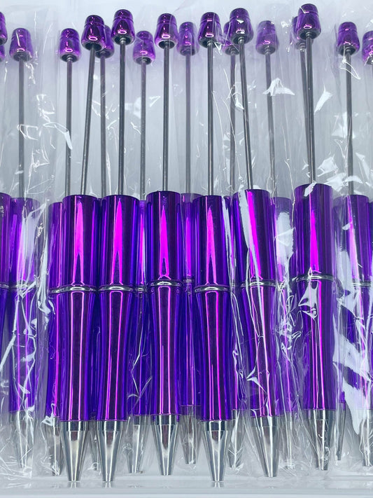 BEADABLE PLASTIC PEN CHROME PURPLE B43 (1ct)