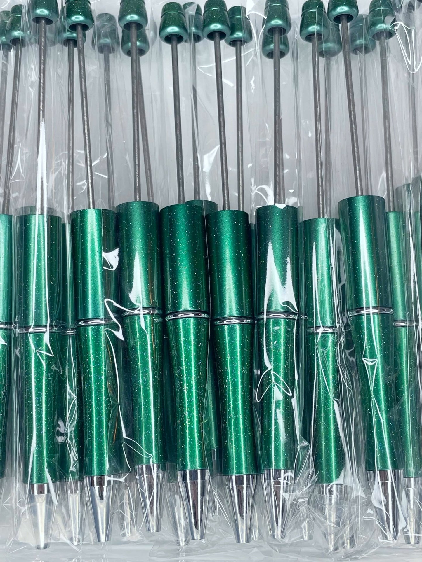 BEADABLE PLASTIC PEN GLITTER DEEP TEAL B25 (1ct)
