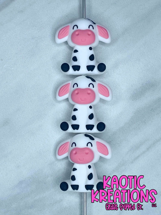 3D CUTE SITTING COW SILICONE FOCAL D408 (1ct)