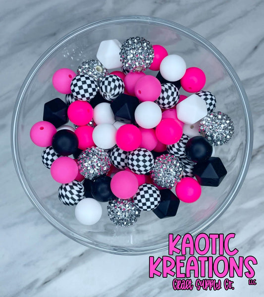 CHECKERED BARBIE BEAD MIX #1 (50ct)