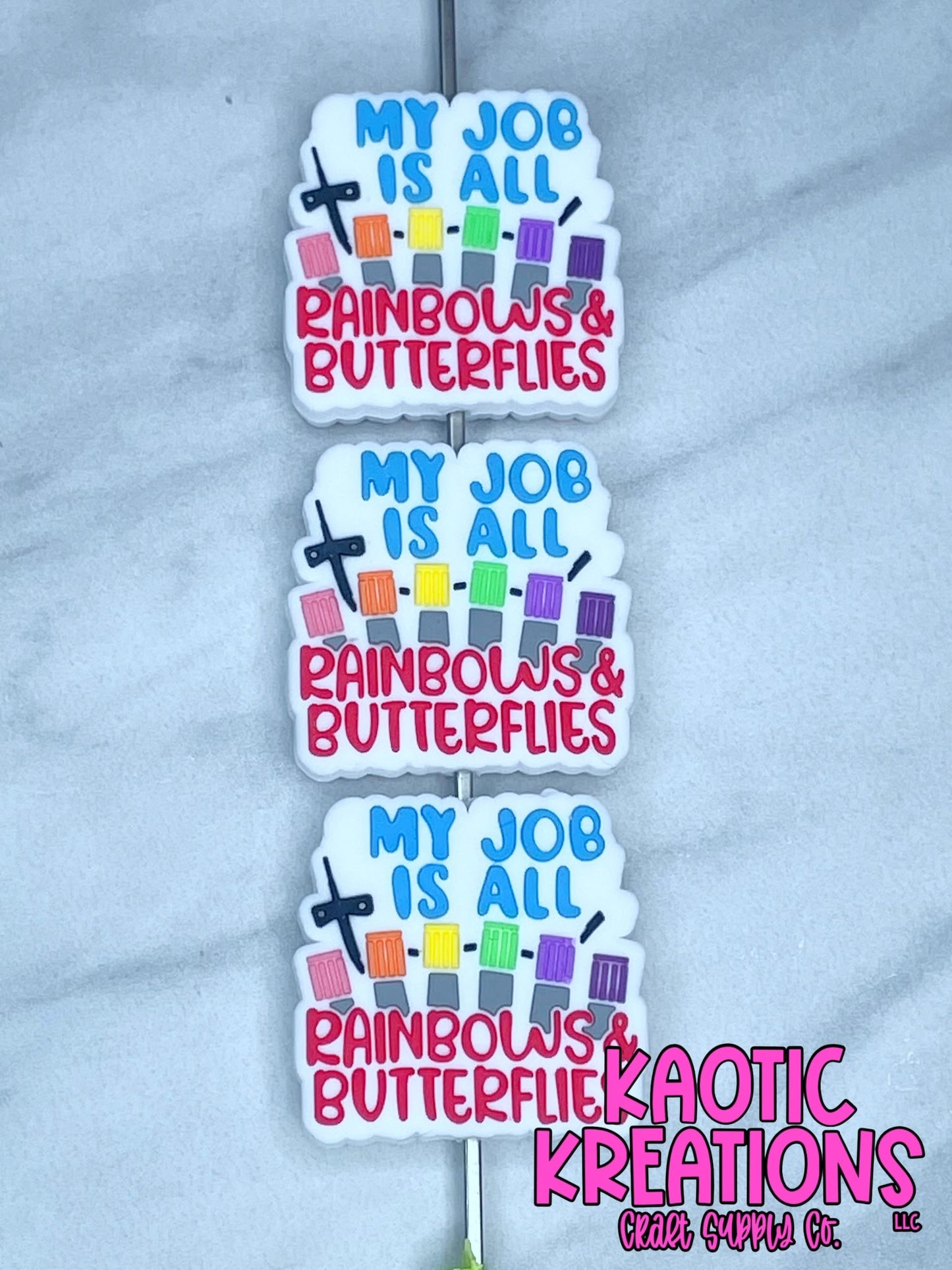 RAINBOWS AND BUTTERFLIES SILICONE FOCAL D304 (1ct)