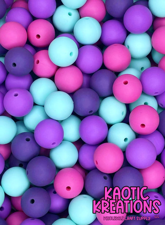 SOLID SILICONE BEAD MIX S4 (40ct)