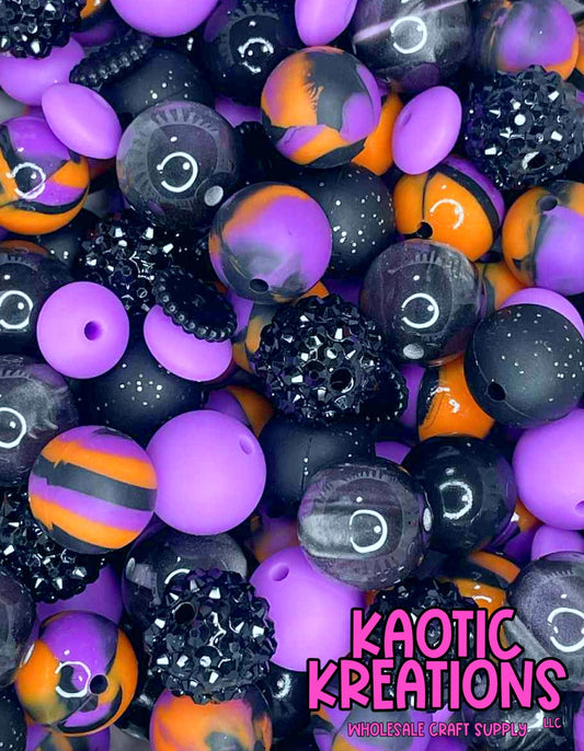 SPOOKY SWIRL ACRYLIC SILICONE BEAD MIX #26 (26ct)